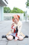 cosplay hoshizora_rin jacket kneehighs love_live!_school_idol_project orange_hair pleated_skirt runta skirt straw_hat rating:Safe score:0 user:nil!