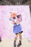 angel_beats! choker cosplay hair_ribbons hatsuki_mia pink_hair pleated_skirt sailor_uniform school_uniform skirt twintails yui_(angel_beats!) rating:Safe score:0 user:pixymisa