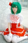 apron blouse cosplay gloves green_hair hayase_ami macross macross_frontier miniskirt ranka_lee skirt thighhighs top_hat twintails rating:Safe score:1 user:nil!