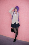 blouse cardigan cosplay glasses pantyhose pleated_skirt purple_hair school_uniform skirt tagme_character tagme_series tie twin_braids unoki_kagami rating:Safe score:5 user:nil!