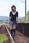 blouse boots nao shorts sweater thighhighs train_tracks rating:Safe score:0 user:nil!