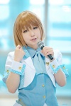 akizuki_ritsuko blonde_hair blouse caramel_eyes cosplay cuffs idolmaster jacket microphone ribbon_tie shiyu_(ii) rating:Safe score:0 user:pixymisa