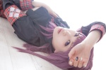 blouse cosplay croptop garrison_cap healer_u hunter-u pleated_skirt purple_hair skirt underboob usagi rating:Questionable score:1 user:nil!