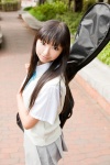 akiyama_mio bass blouse cosplay k-on! necoco pleated_skirt school_uniform skirt sweater_vest rating:Safe score:0 user:nil!
