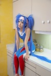 blue_hair bodysuit buyara cosplay hair_ribbons headband klan_klein macross macross_frontier twintails rating:Safe score:0 user:nil!