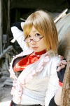 blonde_hair blouse chocoball chokomania cosplay fingerless_gloves glasses gloves looking_over_glasses muriel_spencer rumble_roses rating:Safe score:0 user:nil!