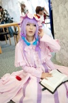 book cap cosplay dress hairbows open_robe patchouli_knowledge purple_hair shirakawa_minoru touhou rating:Safe score:1 user:pixymisa