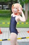 bikini collar cosplay harusaki_chiwa one-piece_swimsuit orange_hair ore_no_kanojo_to_osananajimi_ga_shuraba_sugiru sakuya see-through swimsuit twintails rating:Safe score:3 user:nil!