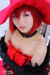angelina_durless boa choker cosplay elbow_gloves gloves gown hat kuroshitsuji madam_red ondine red_eyes red_hair tiered_skirt rating:Safe score:0 user:pixymisa