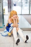 blonde_hair boots cosplay hoshii_miki idolmaster pleated_skirt shimotsuki_sato skirt tank_top rating:Safe score:0 user:nil!