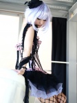 corset cosplay fishnet_pantyhose hina miniskirt original pantyhose silver_hair skirt rating:Safe score:3 user:nil!