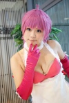 apron bikini choker cleavage cosplay elbow_gloves gloves lingerie_senshi_papillon_rose misaki pink_hair swimsuit tsubomi_(papillon_rose) rating:Safe score:0 user:pixymisa