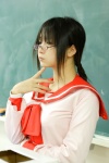 braid chocoball cosplay glasses hoshina_tomoko megane_musume sailor_uniform school_uniform to_heart rating:Safe score:1 user:nil!