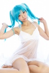 aqua_hair bed bra chemise cosplay hatsune_miku lingerie necoco panties remix_necosmo see-through side-tie_panties tagme_song twintails vocaloid rating:Safe score:2 user:nil!