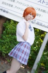 blouse cosplay hoshizora_rin kneesocks love_live!_school_idol_project orange_hair pleated_skirt rinami school_uniform skirt rating:Safe score:0 user:nil!
