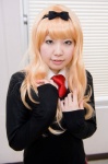 blonde_hair blouse cosplay hairbow mashiro_rima nakuru school_uniform shugo_chara! sweater tie rating:Safe score:0 user:pixymisa
