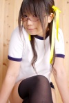 beat_angel_escalayer black_legwear buruma chocoball cosplay escalayer glasses gym_uniform hair_ribbons shorts thighhighs tshirt rating:Safe score:1 user:nil!