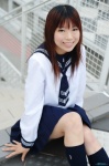 cosplay kneesocks mashiro_yuki original pleated_skirt sailor_uniform school_uniform skirt tie rating:Safe score:1 user:nil!