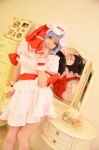 blue_hair cosplay dress hat remilia_scarlet shizuku touhou touhou_muge_youji wings rating:Safe score:1 user:nil!