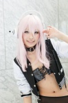 choker cosplay garter_belt headphones jacket nakko nitro_super_sonic pink_eyes pink_hair shorts super_soniko tubetop rating:Safe score:0 user:pixymisa