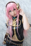 armbands cosplay headset megurine_luka pink_hair skirt sleeveless_blouse tsuzuki_rui vocaloid rating:Safe score:0 user:pixymisa