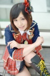akb48 blouse boots cosplay endou_sora hairbow jacket kneehighs maeda_atsuko_(cosplay) miniskirt skirt vest rating:Safe score:0 user:nil!
