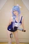 ahoge blue_hair cosplay i-19_(kantai_collection) kantai_collection miyuki_(iv) pantyhose school_swimsuit sheer_legwear swimsuit rating:Safe score:0 user:nil!