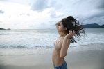 beach bikini_top cleavage denim iwane_ayuko miniskirt ocean perfume skirt swimsuit rating:Safe score:2 user:nil!