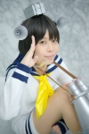 binoculars cosplay hikaru kantai_collection pantyhose sailor_dress sheer_legwear yukikaze_(kantai_collection) rating:Safe score:0 user:nil!
