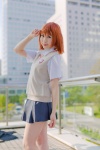 blouse cosplay misaka_mikoto orange_eyes orange_hair pleated_skirt ryo_(iv) skirt sweater to_aru_kagaku_no_railgun rating:Safe score:0 user:pixymisa