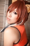 ahoge blazblue cosplay croptop makoto_nanaya multi-colored_hair non_(ii) squirrel_ears rating:Safe score:1 user:nil!