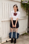 blouse bookbag kneesocks pleated_skirt ponytail school_uniform shizuka_(ii) skirt rating:Safe score:0 user:nil!