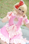 blonde_hair caramel_pink cosplay dress hairbow kneehighs pink_sweets_-_ibara_sorekara toya rating:Safe score:0 user:nil!