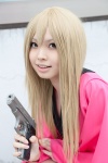 blonde_hair cosplay croptop gintama gun kijima_matako pistol side_ponytail soubi_zero rating:Safe score:0 user:pixymisa