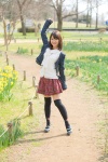 blouse denim_jacket miniskirt skirt sweater thighhighs tometo_kamu zettai_ryouiki rating:Safe score:1 user:pixymisa