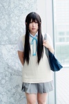 akiyama_mio blouse bookbag cosplay k-on! narihara_riku pleated_skirt ribbon_tie skirt sweater rating:Safe score:0 user:pixymisa