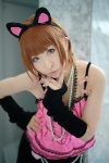 akb48 animal_ears blouse caramel_eyes cat_ears cosplay fingerless_gloves gloves necklace shinoda_mariko_(cosplay) shorts tsuzuki_rui rating:Safe score:0 user:pixymisa