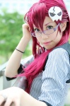 blouse cosplay glasses kumo looking_over_glasses red_hair tengen_toppa_gurren-lagann yoko_ritona rating:Safe score:1 user:nil!