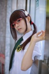 blouse cosplay glasses hairband maitako makinami_mari_illustrious neon_genesis_evangelion rebuild_of_evangelion school_uniform tie twintails rating:Safe score:0 user:pixymisa