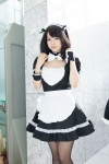 apron black_legwear collar cosplay hairband ichinomiya_kanna maid maid_uniform original pantyhose wristband rating:Safe score:1 user:pixymisa