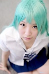 blouse cosplay green_hair higurashi_no_naku_koro_ni miniskirt pleated_skirt richi school_uniform skirt sonozaki_shion tie rating:Safe score:0 user:pixymisa