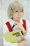 aoki blonde_hair blouse cosplay hidamari_sketch school_uniform vest yuno_(hidamari_sketch) rating:Safe score:0 user:nil!