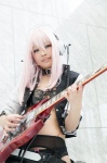 choker cosplay garter_belt guitar headphones jacket nakko nitro_super_sonic panties pink_eyes pink_hair shorts super_soniko tubetop rating:Safe score:0 user:pixymisa