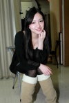 blouse boots denim miniskirt pantyhose shizuka_(ii) skirt ys_web_404 rating:Safe score:0 user:nil!