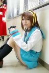 cosplay hairband hair_ribbons morimura_pin sailor_uniform school_uniform socks suzumiya_haruhi suzumiya_haruhi_no_yuuutsu rating:Safe score:1 user:nil!