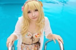 bikini_top blonde_hair blouse cosplay hairband mineo_kana miniskirt original pool skirt swimsuit wet rating:Safe score:1 user:nil!