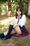 andou_haruka blouse bookbag kneesocks pleated_skirt school_uniform skirt sock_pull tie rating:Safe score:3 user:nil!