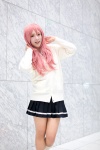 blouse cardigan cosplay kneesocks kuroko_no_basuke mogeta momoi_satsuki pink_hair pleated_skirt school_uniform skirt rating:Safe score:1 user:nil!