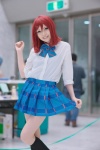 blouse cosplay kneesocks love_live!_school_idol_project nishikino_maki pleated_skirt red_hair school_uniform skirt skirt_lift soubi_zero rating:Safe score:5 user:nil!