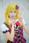 blonde_hair blouse bowtie cosplay futsure hairbow hoshii_miki idolmaster vest rating:Safe score:0 user:pixymisa